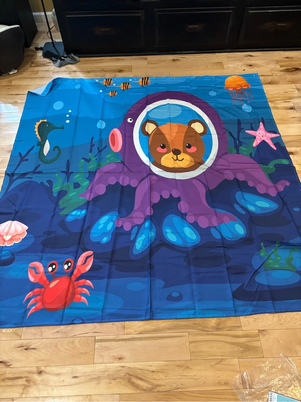 🌹Kids Blue Underwater Octopus Swim Towel Blanket